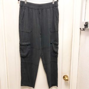 H&M Tencel Cargo Drawstring Pants Size 8 Color Gray- NEW WITH TAGS